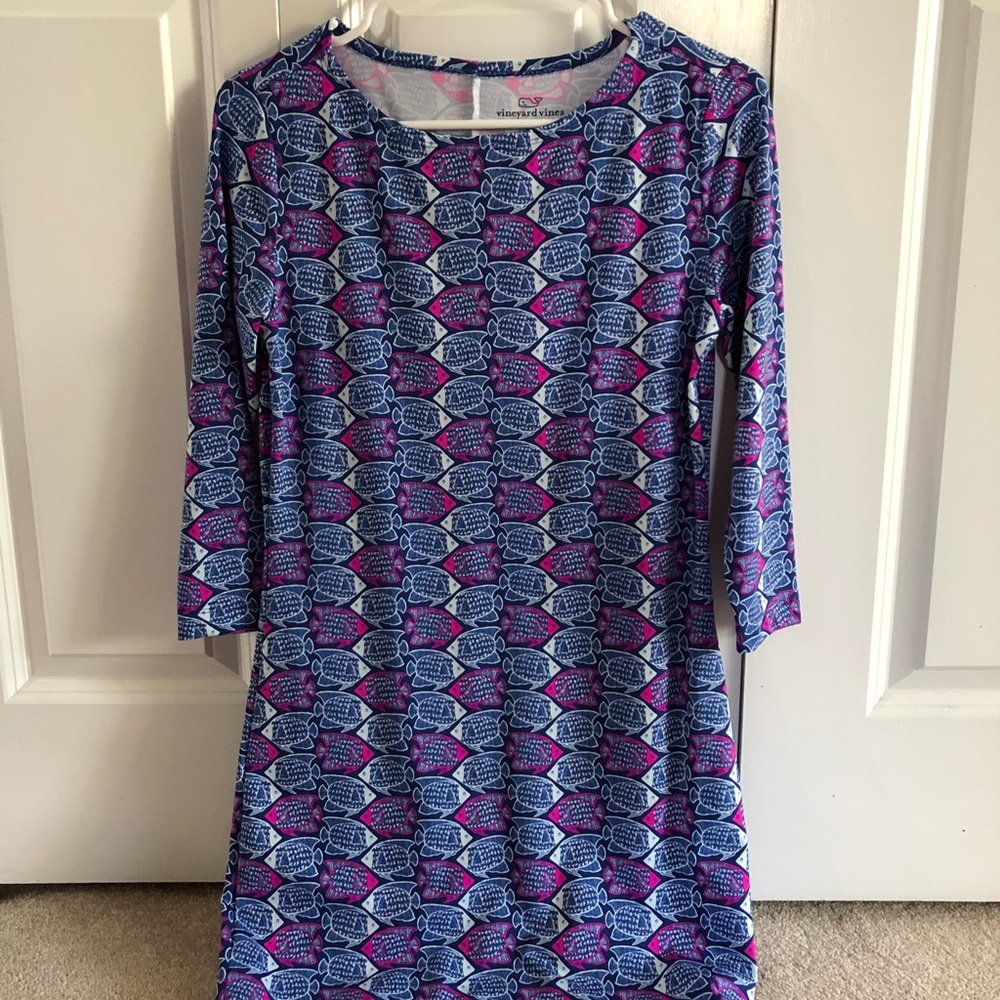 Vineyard Vines Fish Pattern Dress, XS